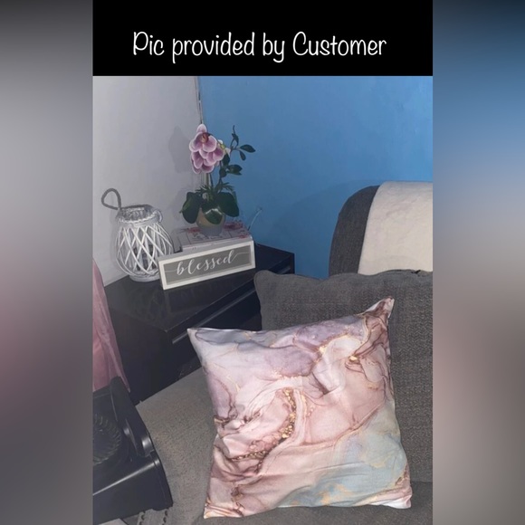 💐🔵Set of 2 - Marble Pattern Cushion Covers Without Filler - Picture 7 of 7